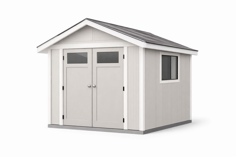 Capanno da Giardino in Resina Grigio e Nero con Porta Doppia-Finevaro