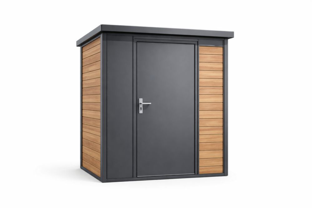 Casetta da Giardino in Metallo e Legno 213x191x193 cm-Finevaro