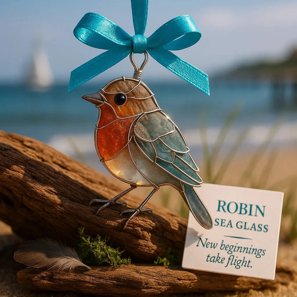 🔥LAST DAY 60% OFF🔥 Handmade Sea Glass Bird Ornament