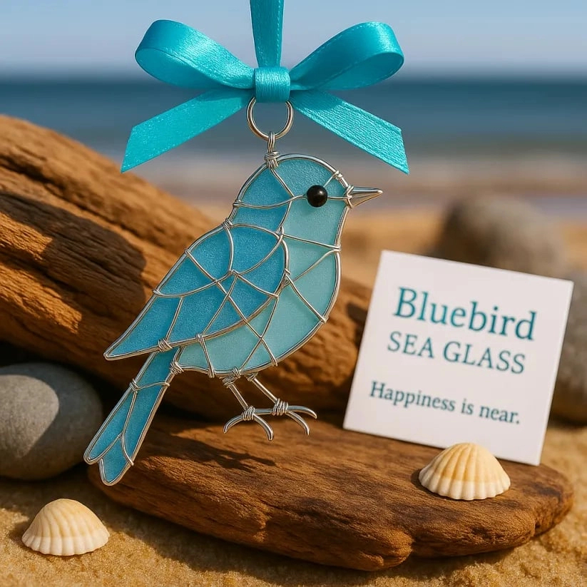🔥LAST DAY 60% OFF🔥 Handmade Sea Glass Bird Ornament
