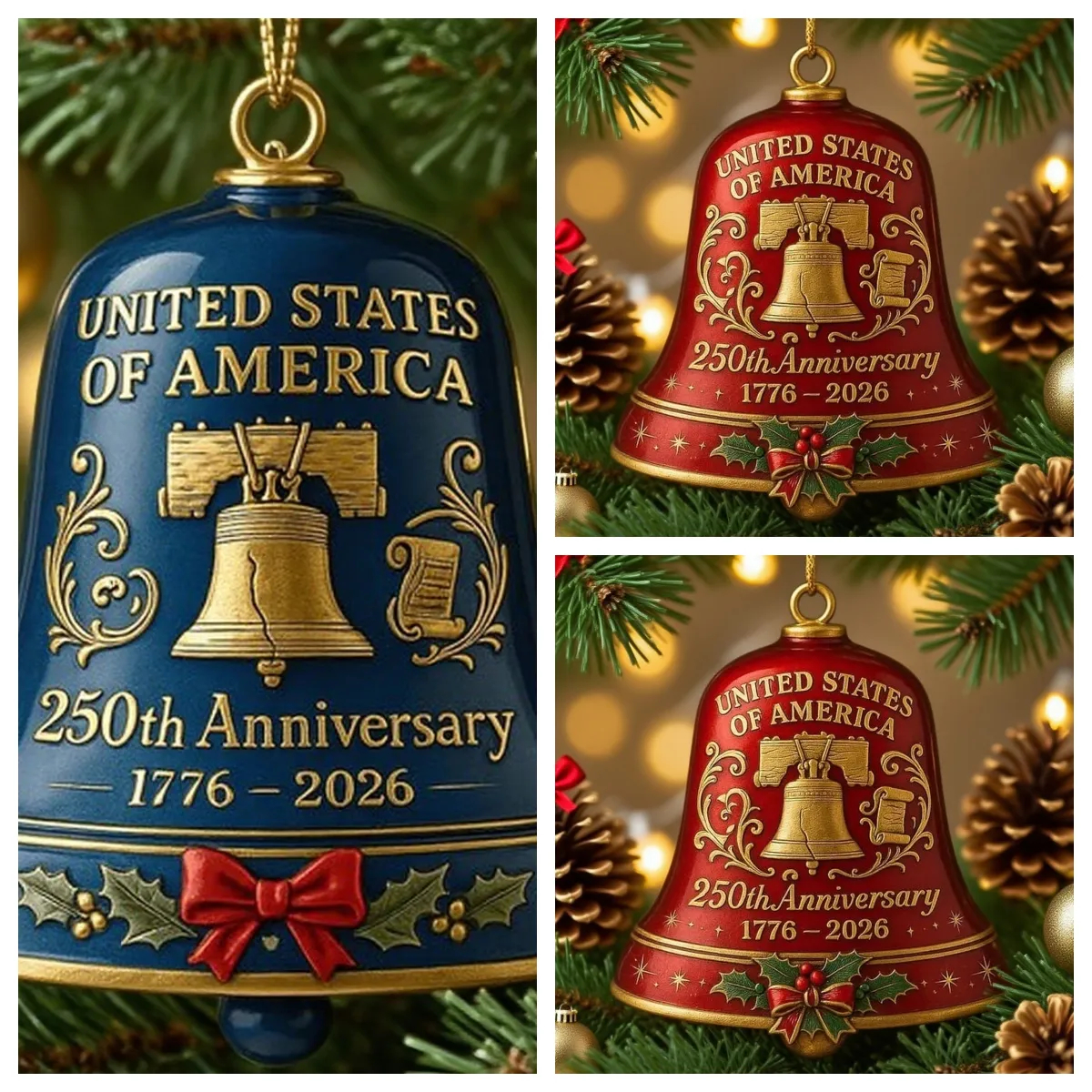 🔥Last Day 49% OFF -United States 250th Anniversary Bell Ornament