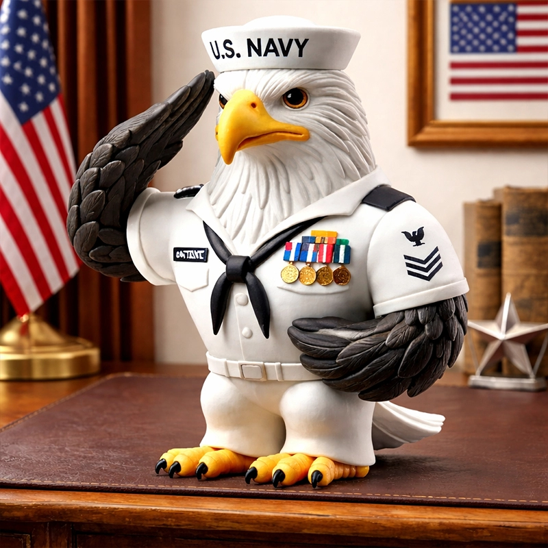 🎖️ Patriotic Eagle Military Figure | Resin Collectible Decor🦅