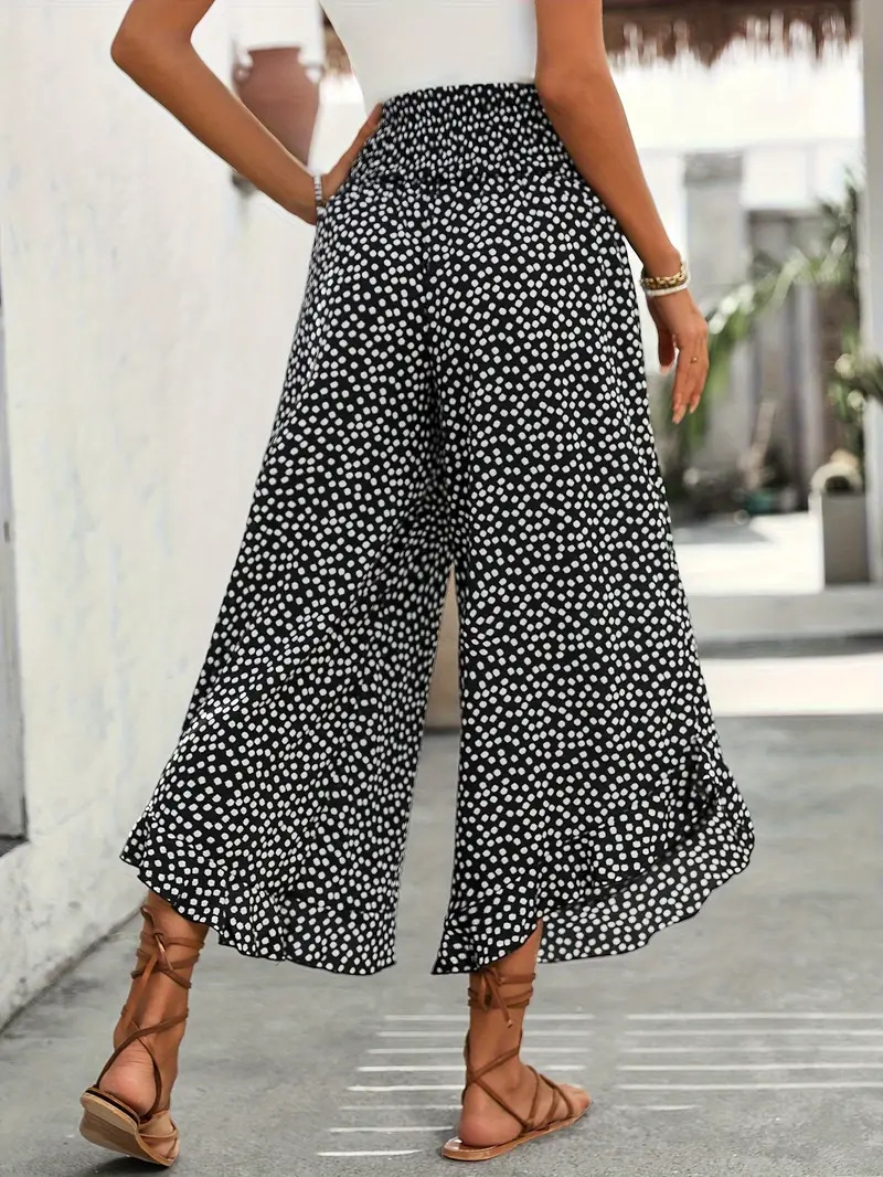 LIMITED-TIME 49% OFF |Women's Casual Polka Dot Loose High-Waisted Wide-Leg Pants