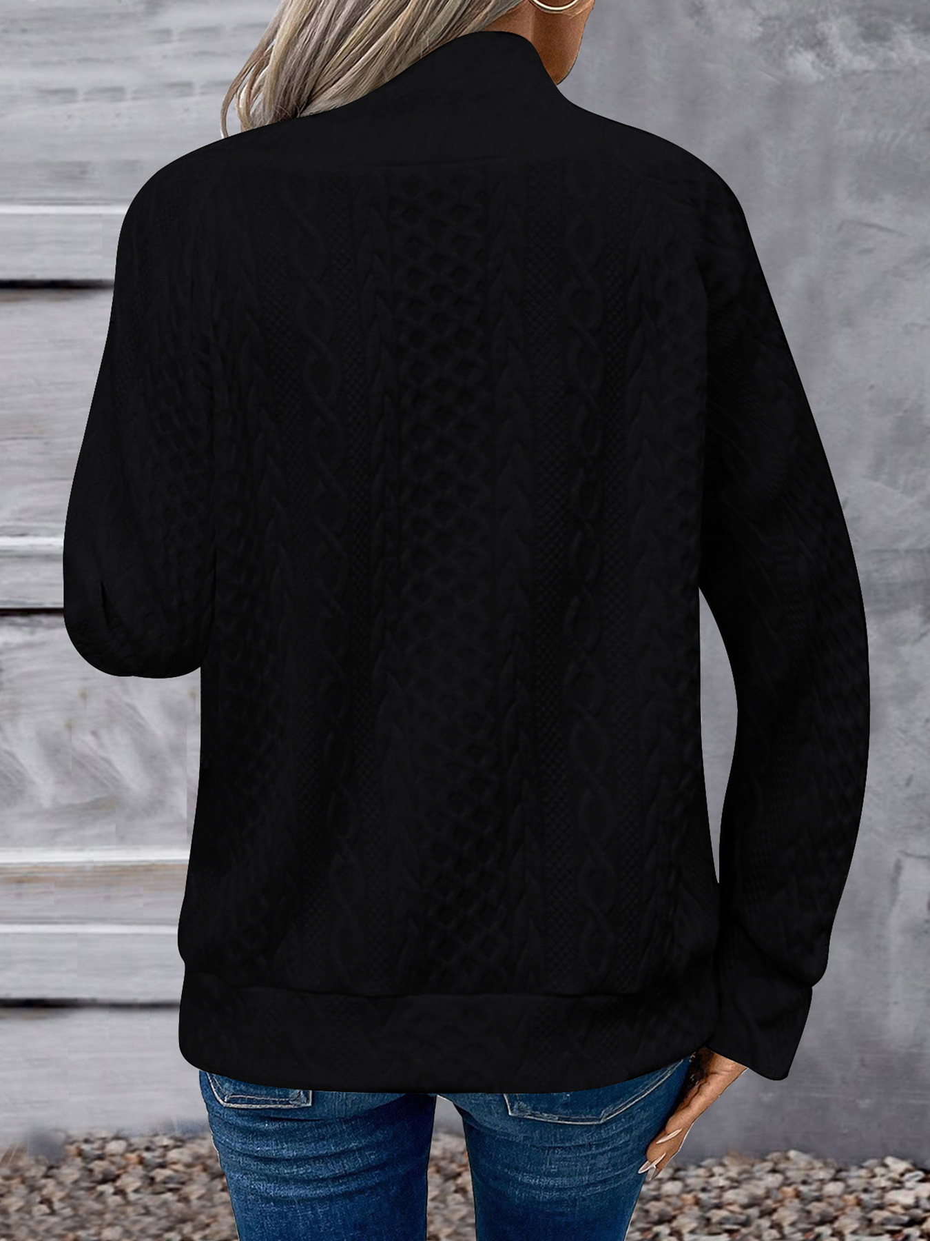 TUME |High-Neck Buttoned Casual Fashion Sweatshirt