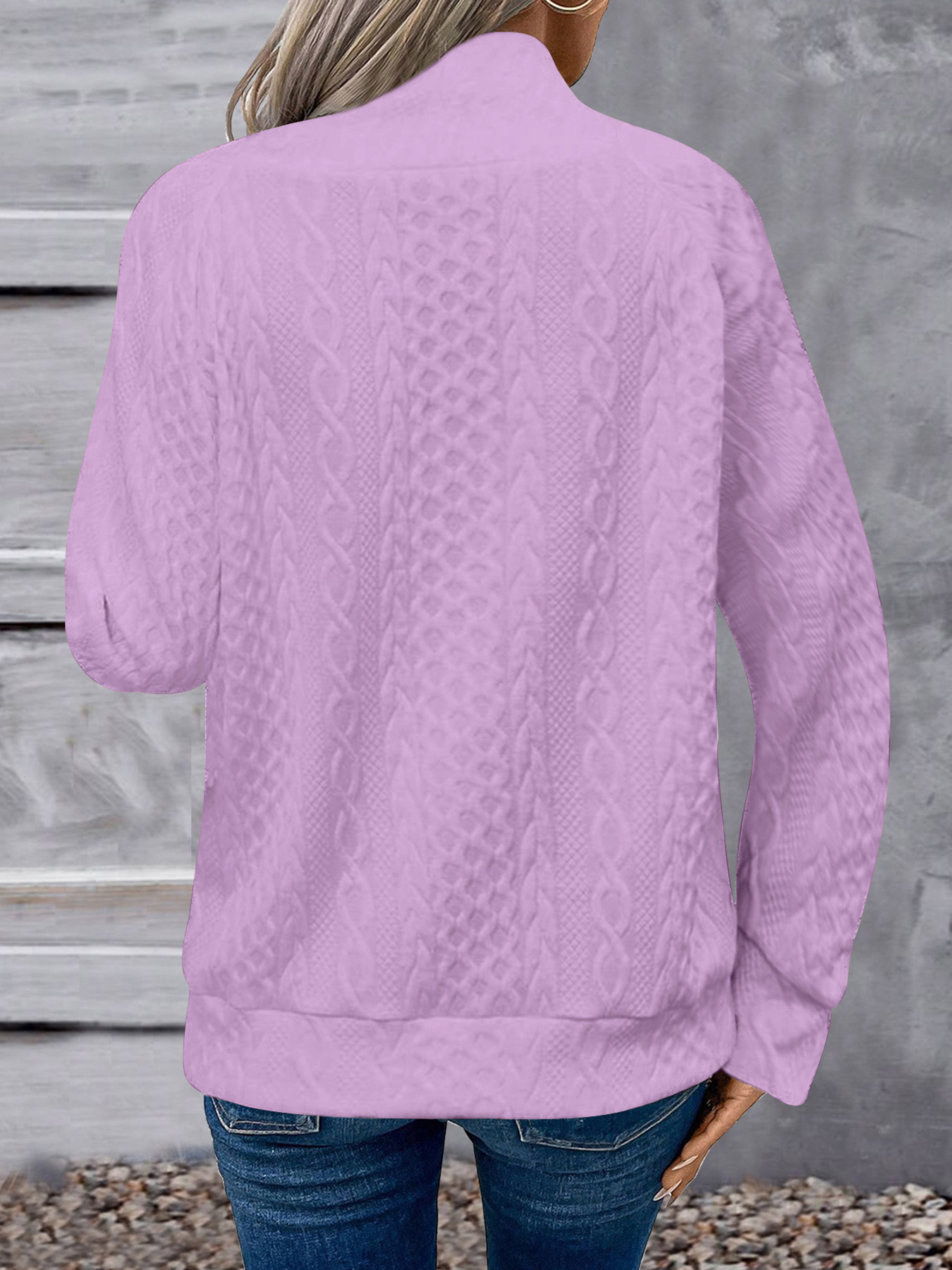 TUME |High-Neck Buttoned Casual Fashion Sweatshirt