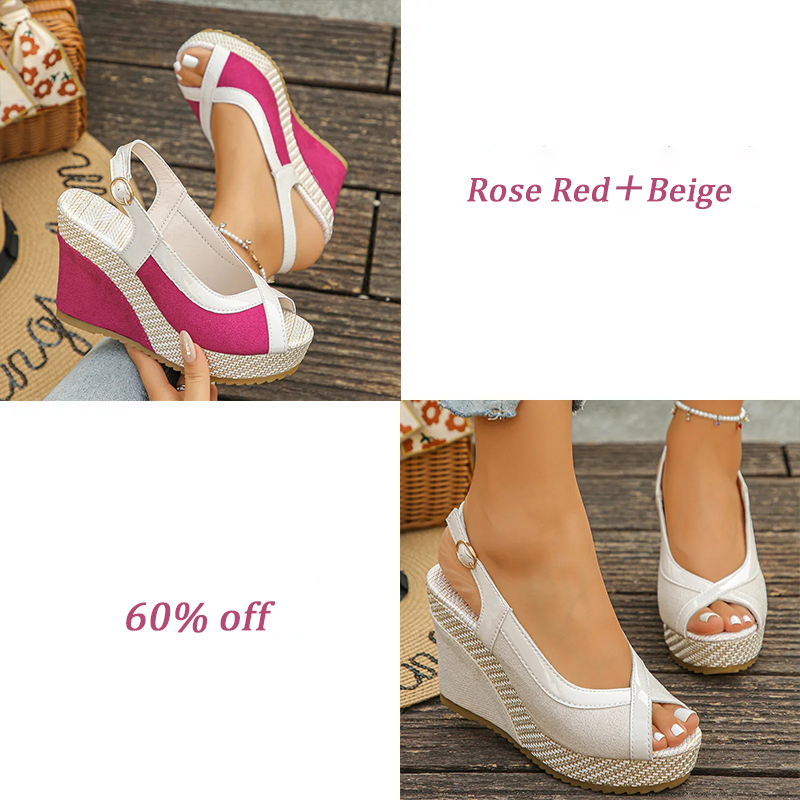 📢📢30% OFF !! ⏰Women's Casual Peep-Toe Wedge Sandals