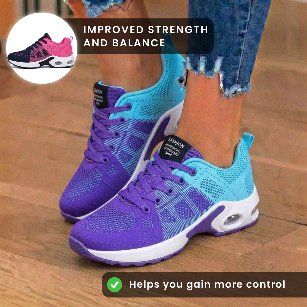 Women's Orthopedic Mesh Athletic Sneakers - Gradient Color & Air Cushion Sole