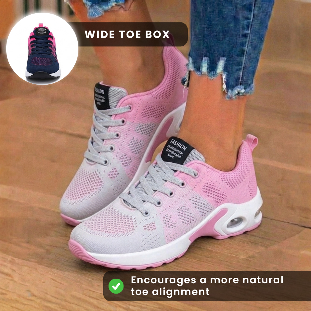 Women's Orthopedic Mesh Athletic Sneakers - Gradient Color & Air Cushion Sole