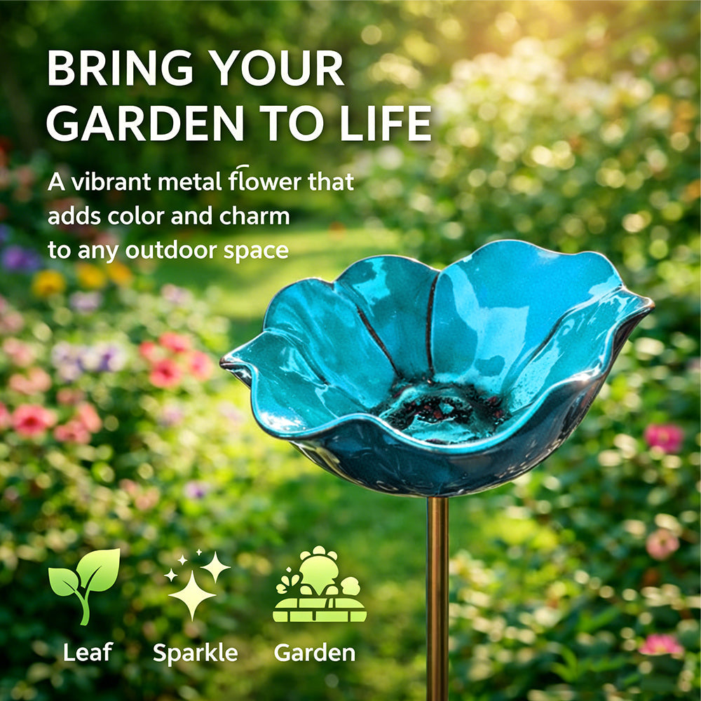 🔥🔥Last Day 50% Off🔥Handmade Metal Flower Garden Stake🐦