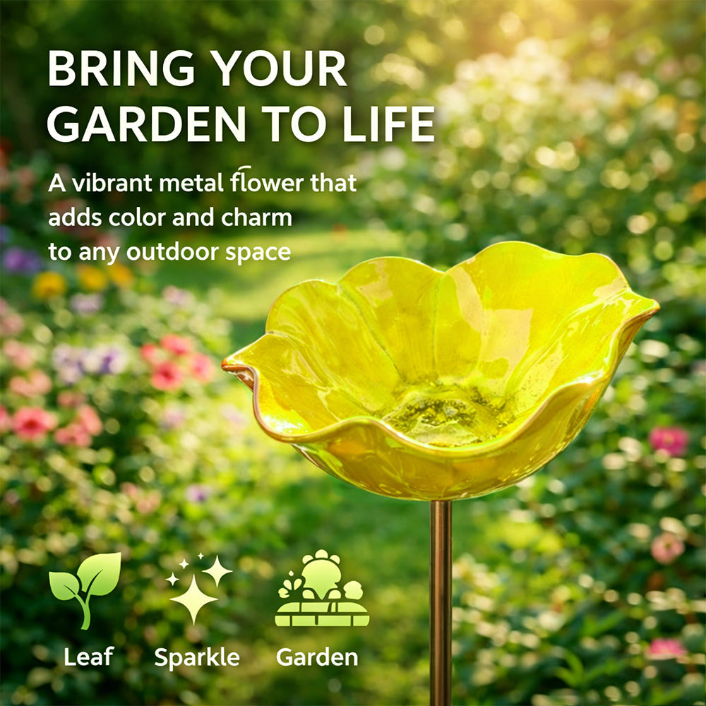 🔥🔥Last Day 50% Off🔥Handmade Metal Flower Garden Stake🐦