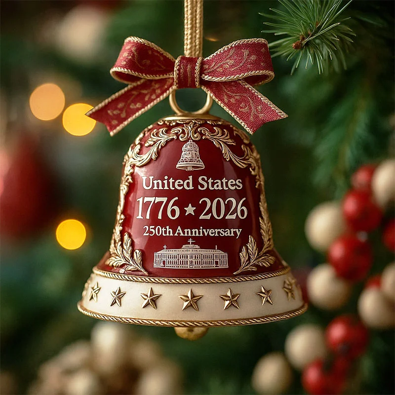 United States 250th Anniversary Bell Ornament -🔥Three-Dimensional (Not Flat)