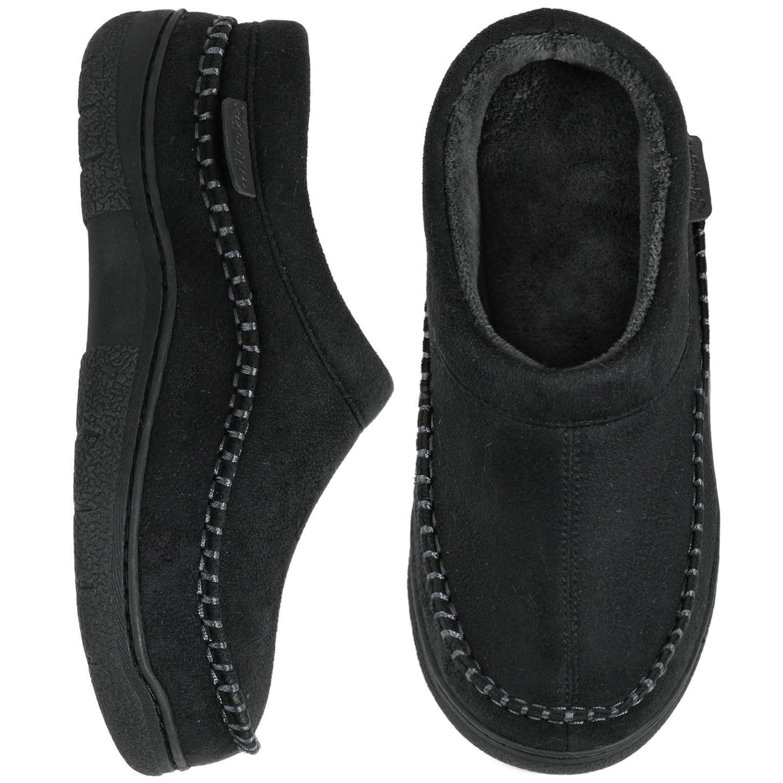 Men's Daily Non-Slip Warm Wide-Toe Plush Slippers