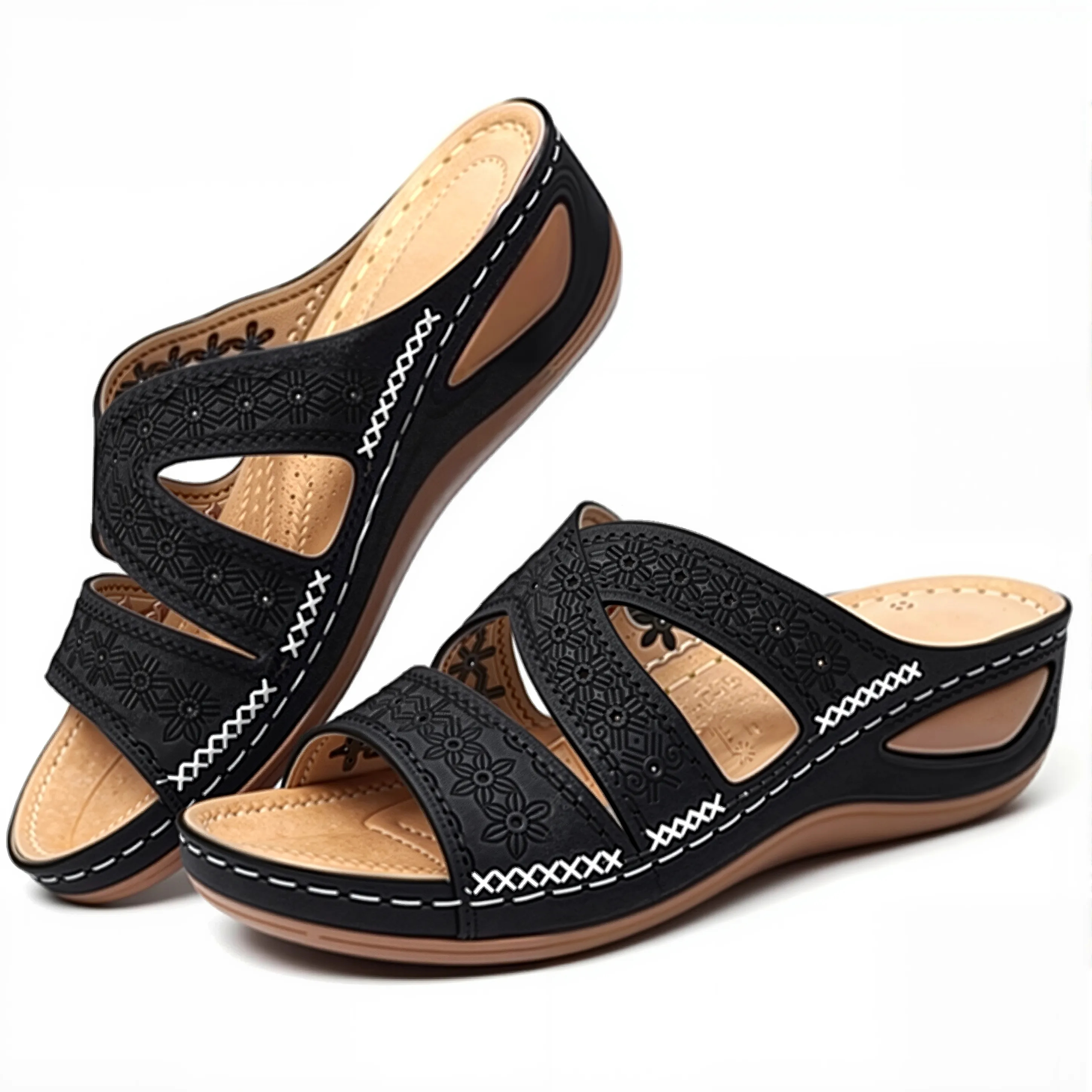 Women's Summer Wedge Sandals – Comfortable & Stretchy