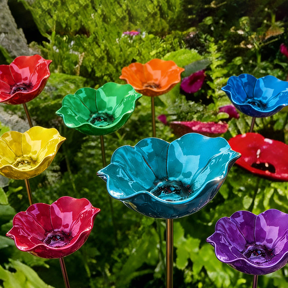 🔥🔥Last Day 50% Off🔥Handmade Metal Flower Garden Stake🐦