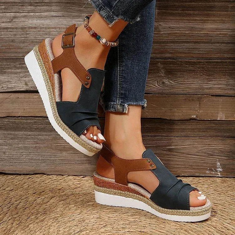 🔥Last day 70% off 🔥Women's Thick-Soled Buckle Wedge Sandals
