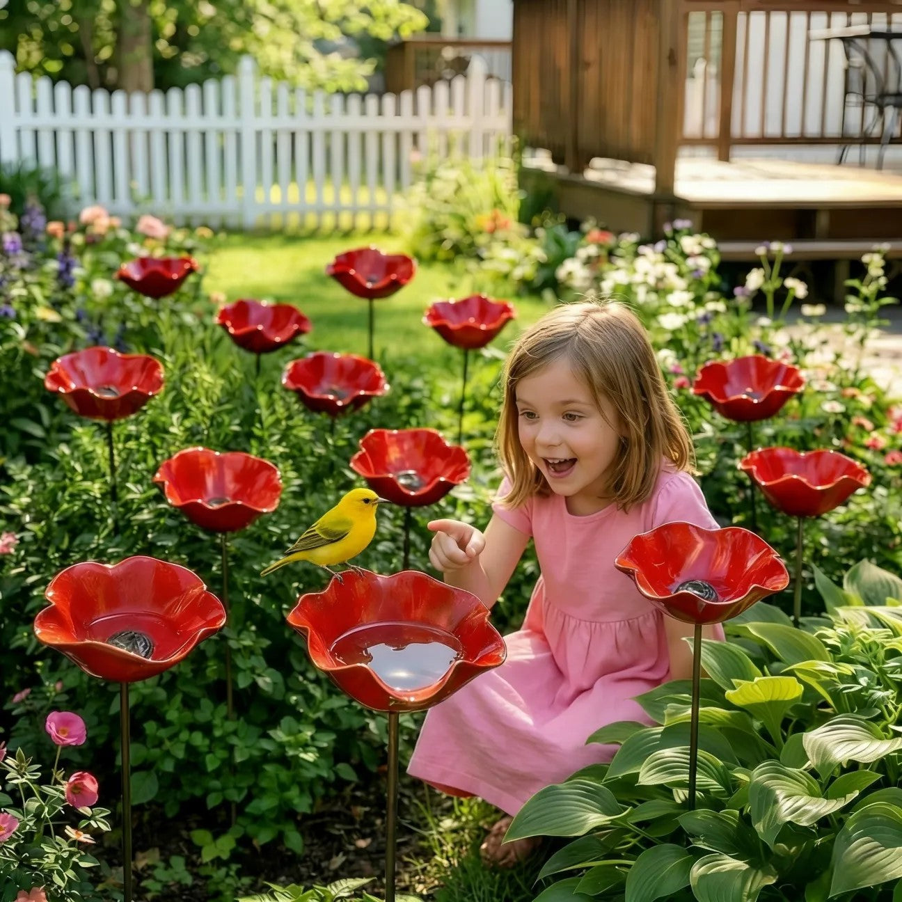 🔥🔥Last Day 50% Off🔥Handmade Metal Flower Garden Stake🐦