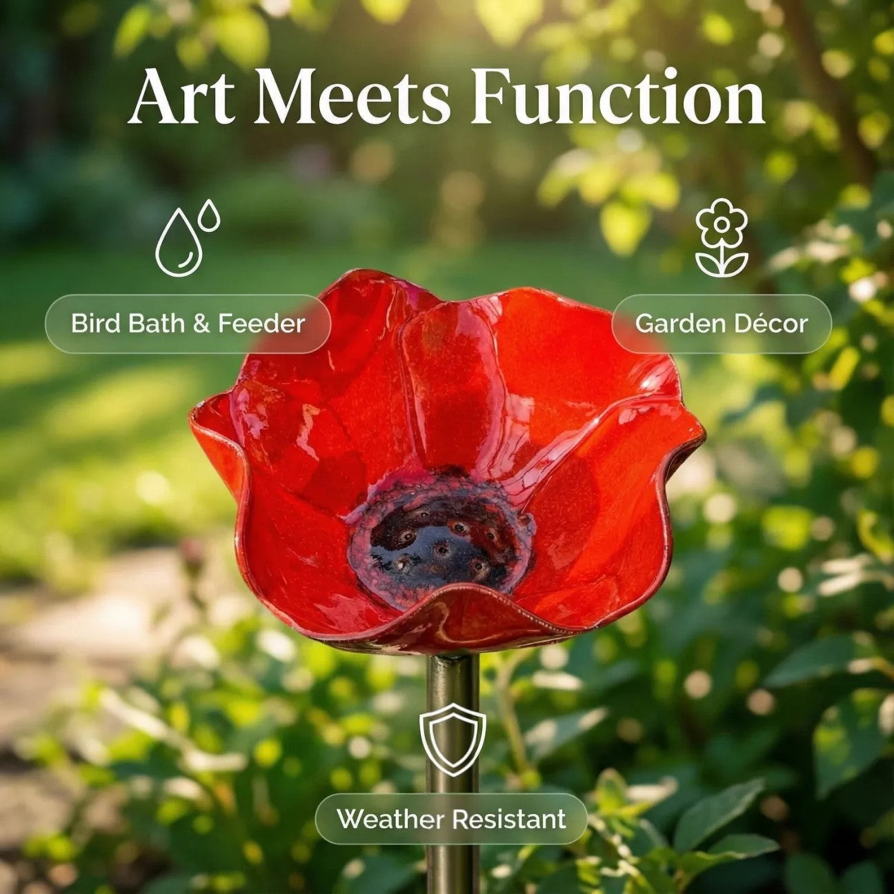 🔥🔥Last Day 50% Off🔥Handmade Metal Flower Garden Stake🐦