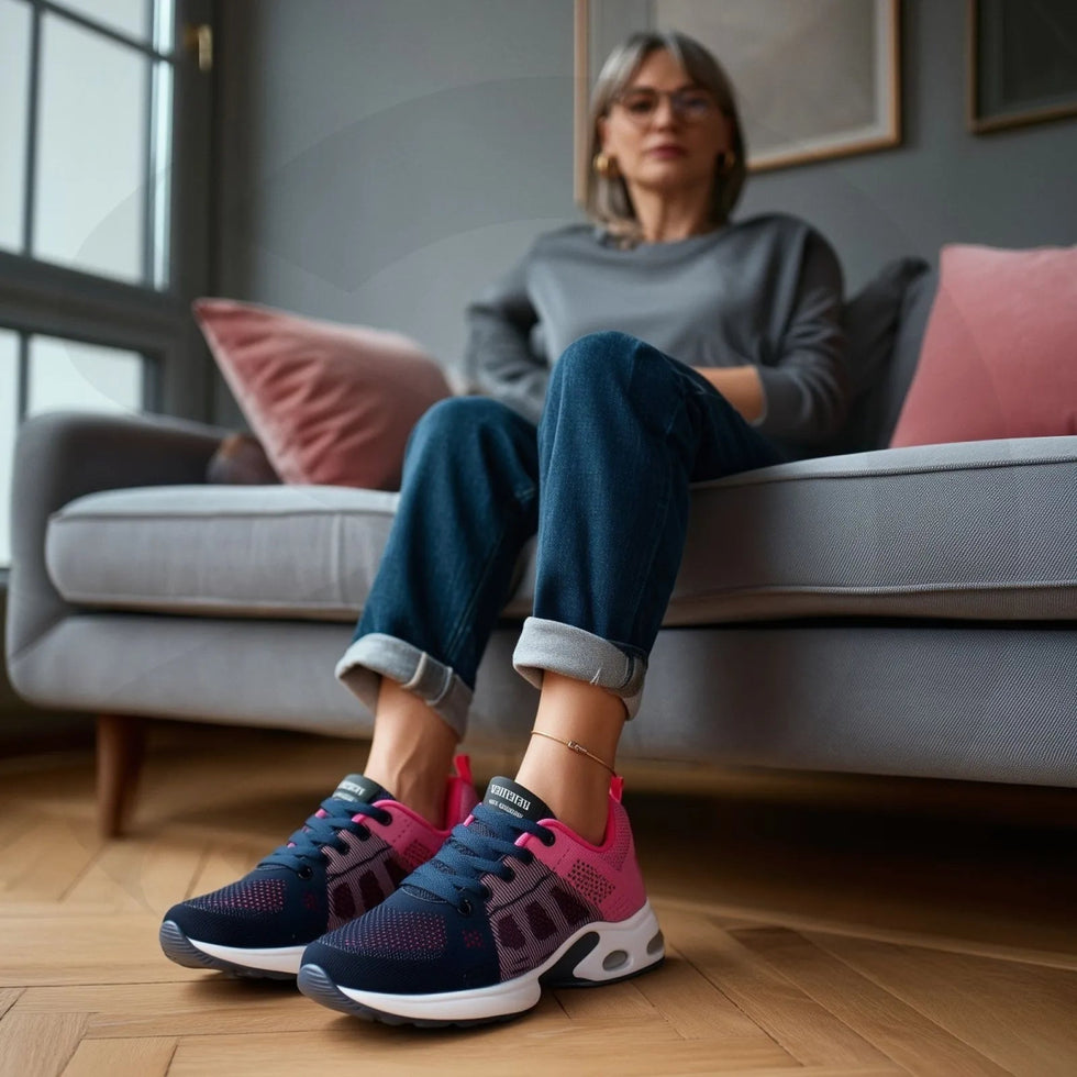 Women's Orthopedic Mesh Athletic Sneakers - Gradient Color & Air Cushion Sole