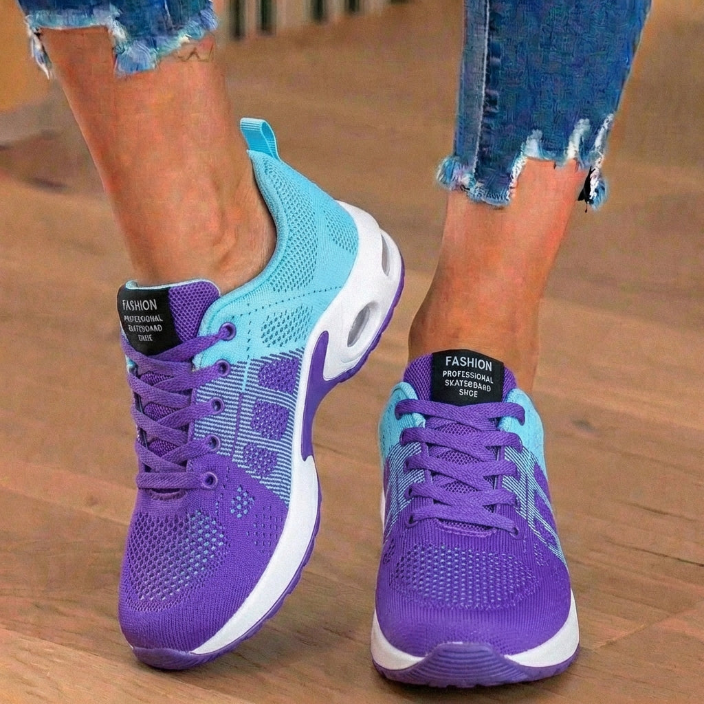 Women's Orthopedic Mesh Athletic Sneakers - Gradient Color & Air Cushion Sole