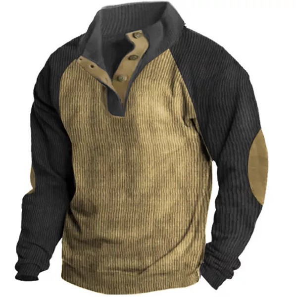 Men's Outdoor Raglan Sleeves Casual Stand Collar Sweatshirt