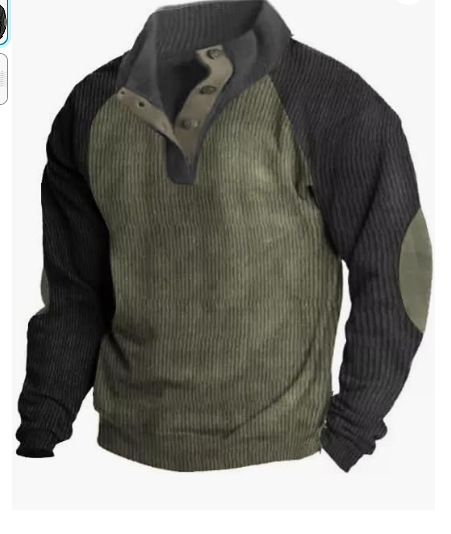 Men's Outdoor Raglan Sleeves Casual Stand Collar Sweatshirt