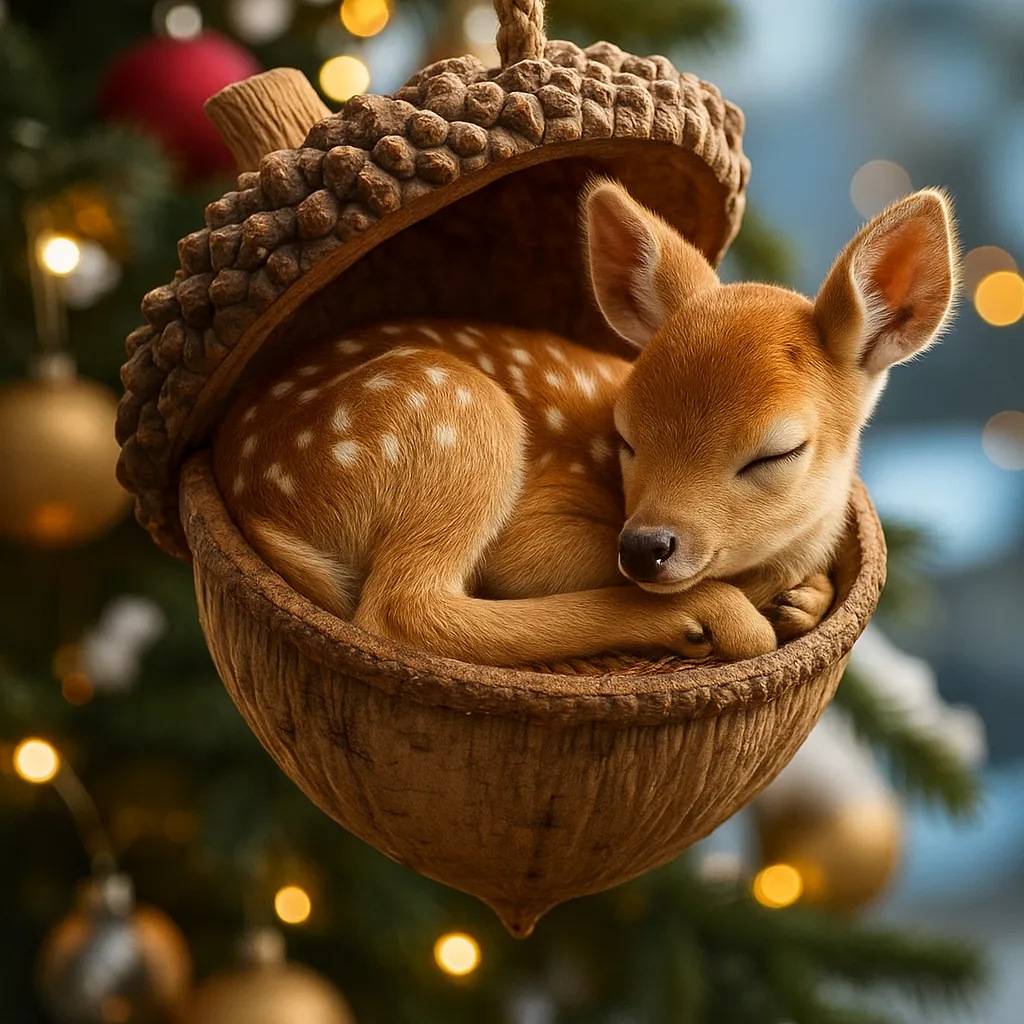 🎁❤Forest Animal Acorn Ornaments – Cozy Forest Christmas Ornaments