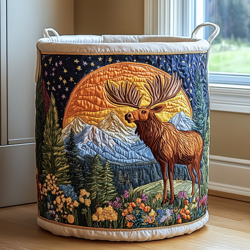 Forest Quilted Laundry Basket NCU0QN056