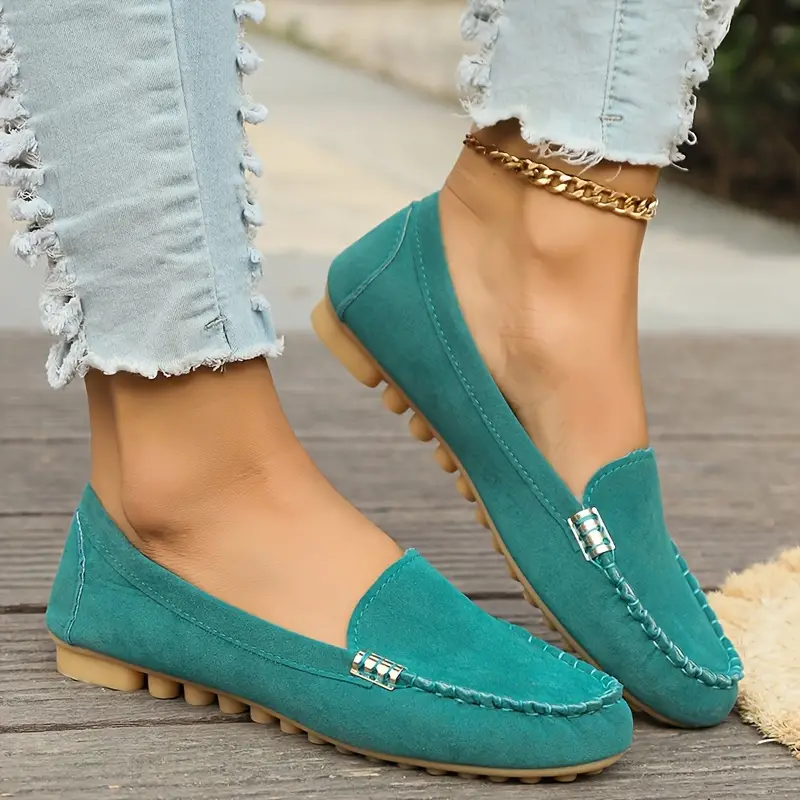 🔥Hot Sale🔥Round-Toe Flats,Breathable Orthopedic Slip On Walking Shoes