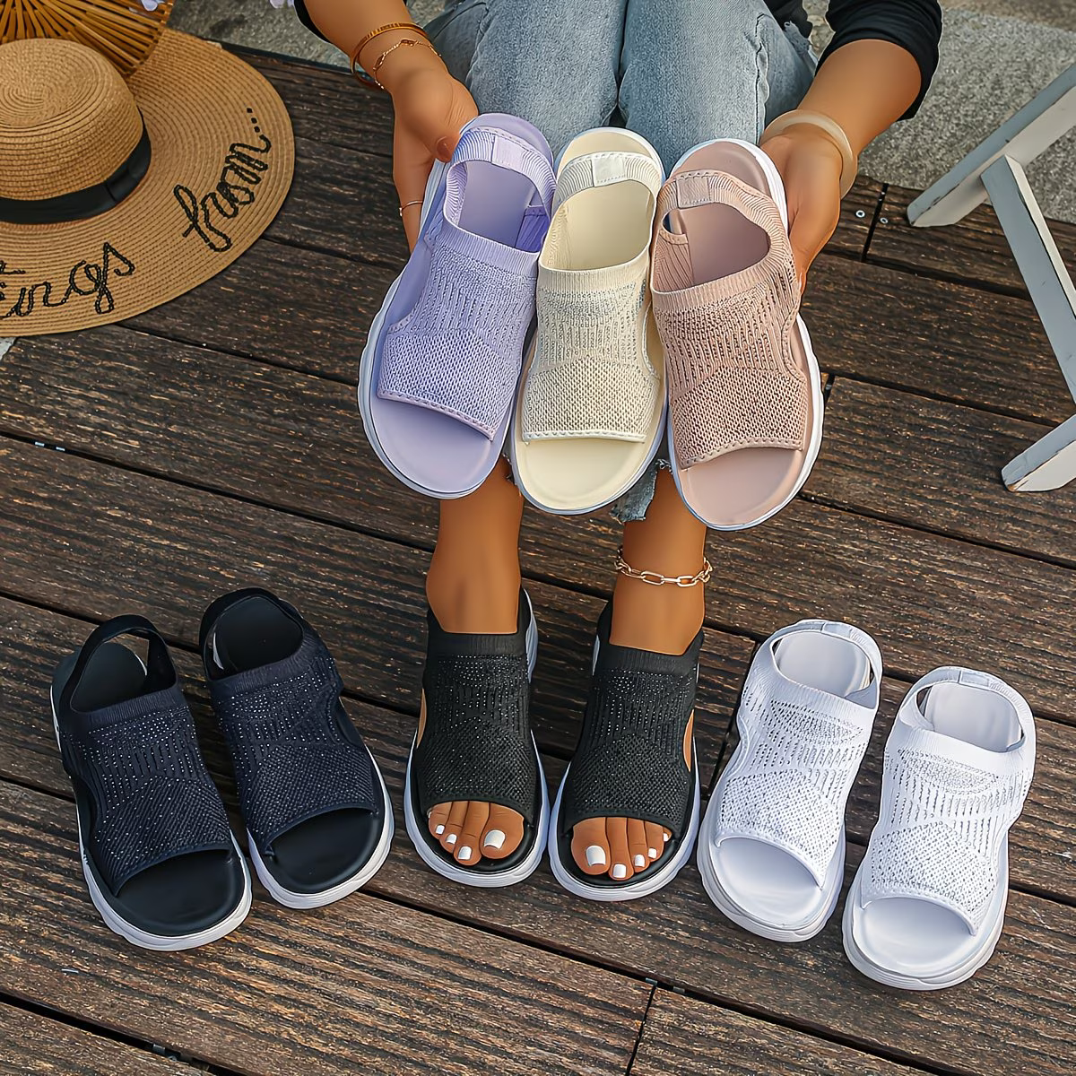 Women's Comfortable & Lightweight Elastic Mesh Sports Orthopedic Sandals