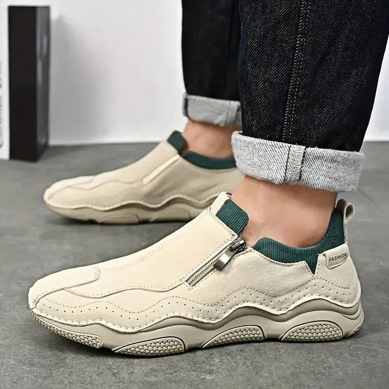 Men's Casual Sneakers - Breathable Synthetic Upper, Non-Slip Rubber Sole, Comfortable Fabric Lining for Walking & Driving
