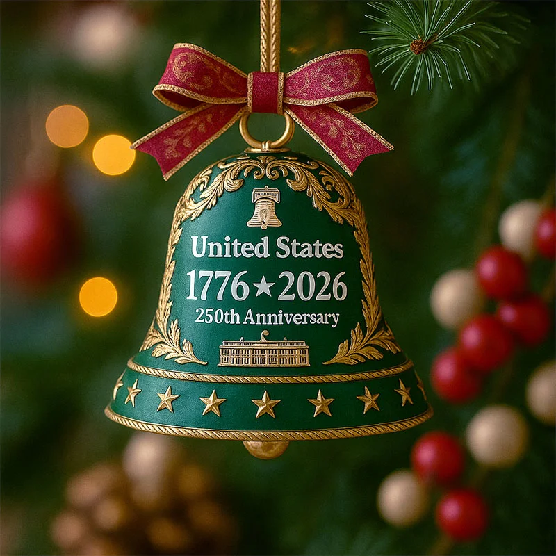 United States 250th Anniversary Bell Ornament -🔥Three-Dimensional (Not Flat)