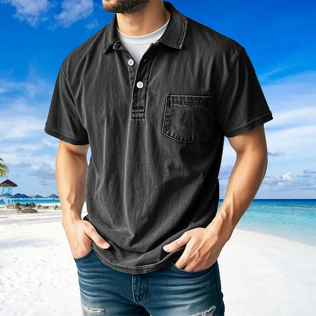 Men's Modern Minimalist Casual Turn-Down Collar Polo Shirt