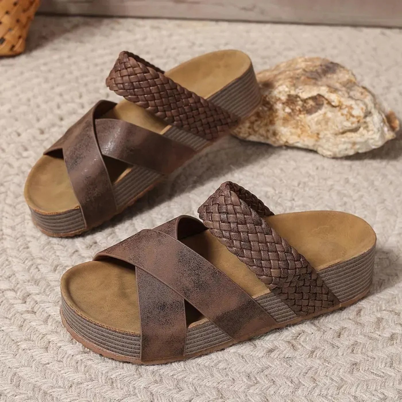 NEW ARRIVAL 70% OFF - ORTHOPEDIC LEATHER STRAP SUMMER SANDALS - BUY 2 FREE SHIPPING