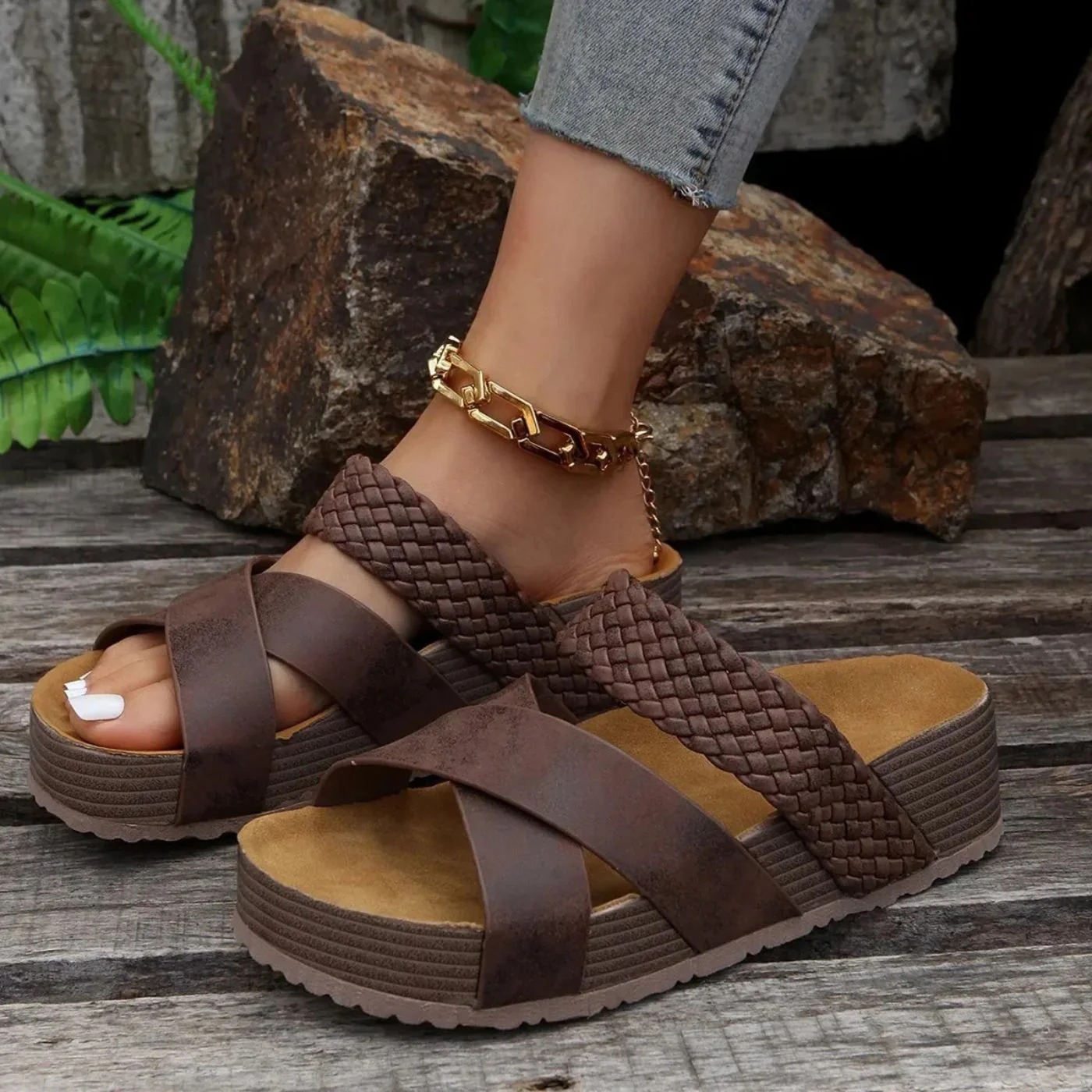 NEW ARRIVAL 70% OFF - ORTHOPEDIC LEATHER STRAP SUMMER SANDALS - BUY 2 FREE SHIPPING