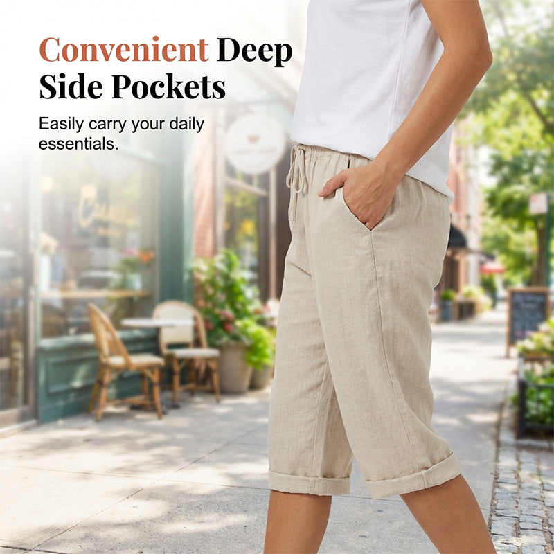 🌷🌷Time-Limited Special Price: 30.99!!⏰Women's Casual Cotton Linen Capris