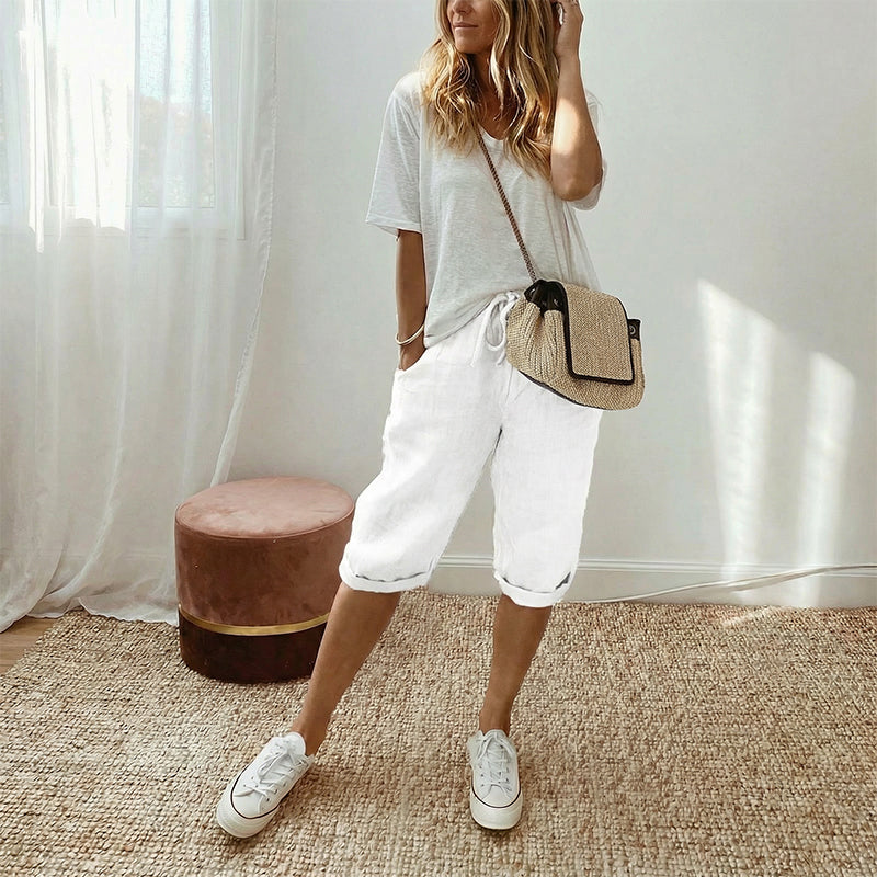 🌷🌷Time-Limited Special Price: 30.99!!⏰Women's Casual Cotton Linen Capris
