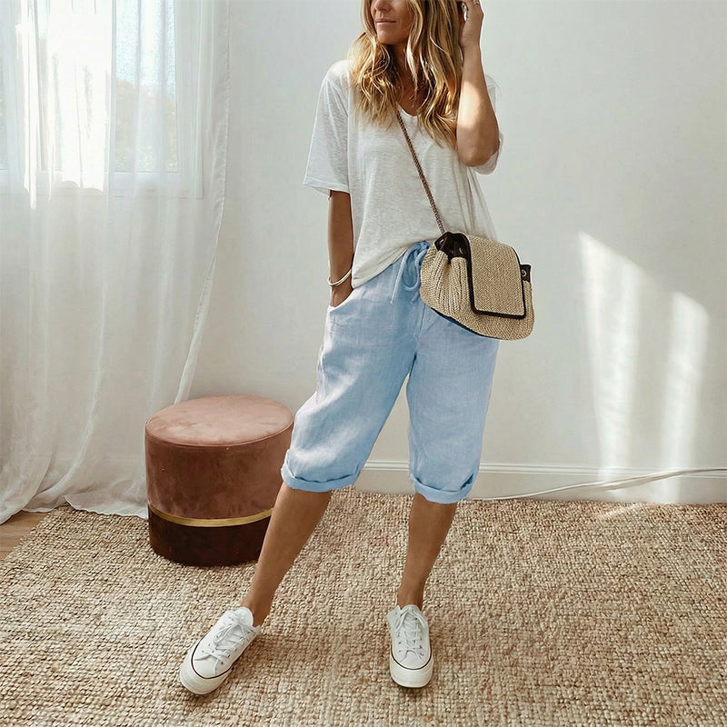 🌷🌷Time-Limited Special Price: 30.99!!⏰Women's Casual Cotton Linen Capris