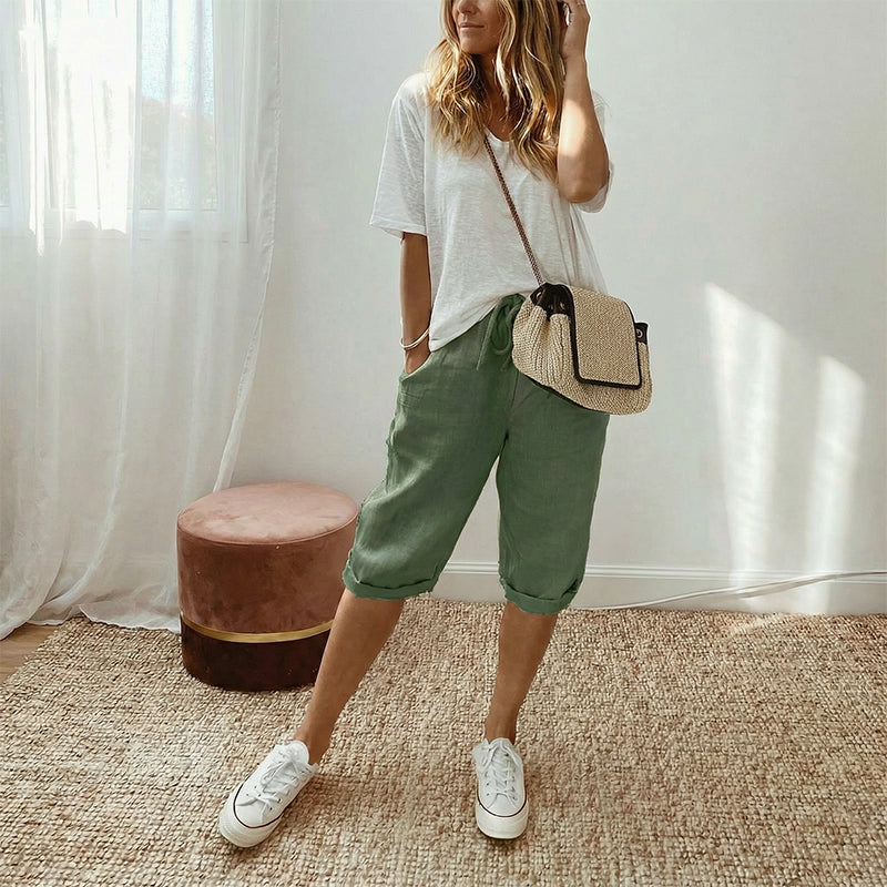 🌷🌷Time-Limited Special Price: 30.99!!⏰Women's Casual Cotton Linen Capris