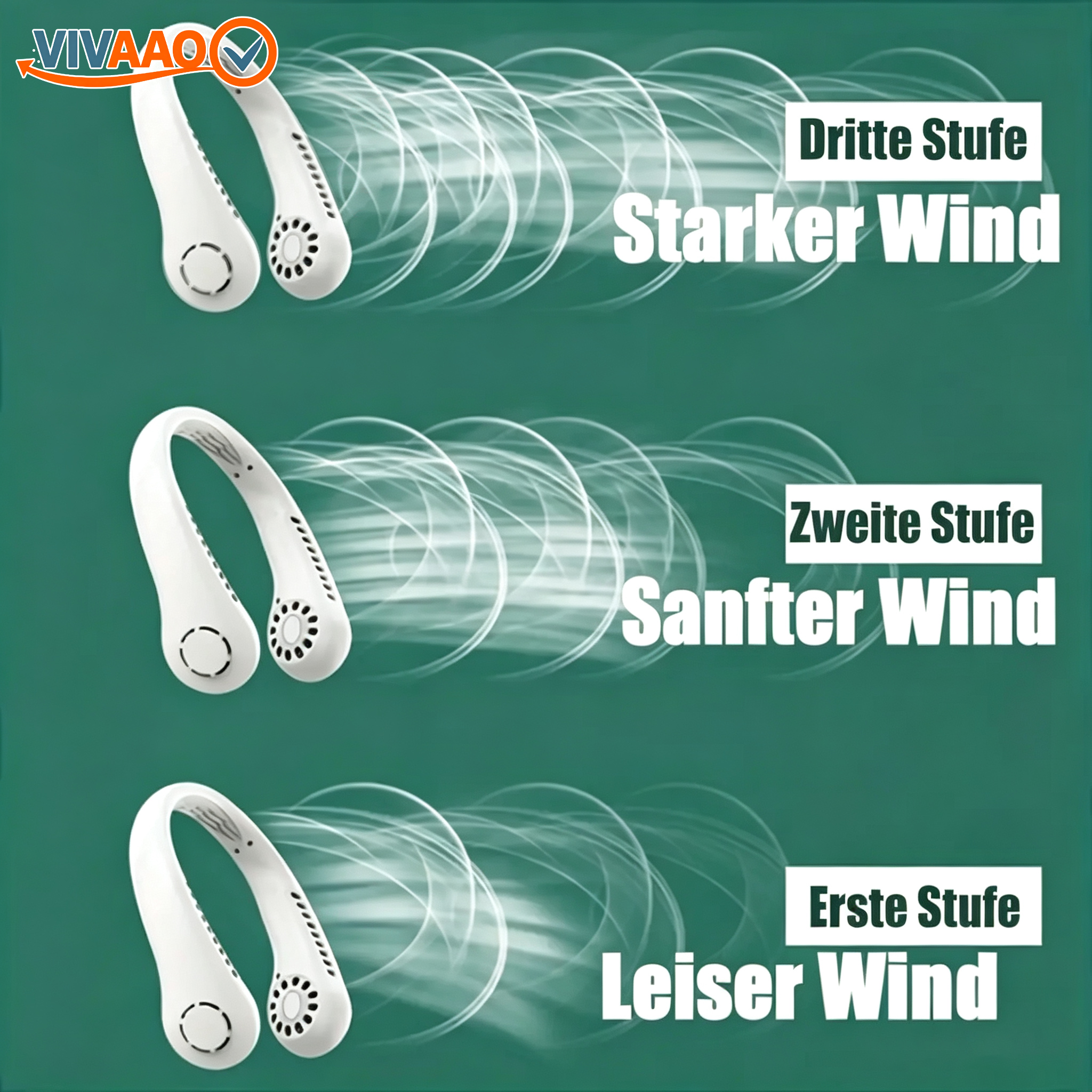 Tragbarer, flügelloser Nackenventilator – (Importware)