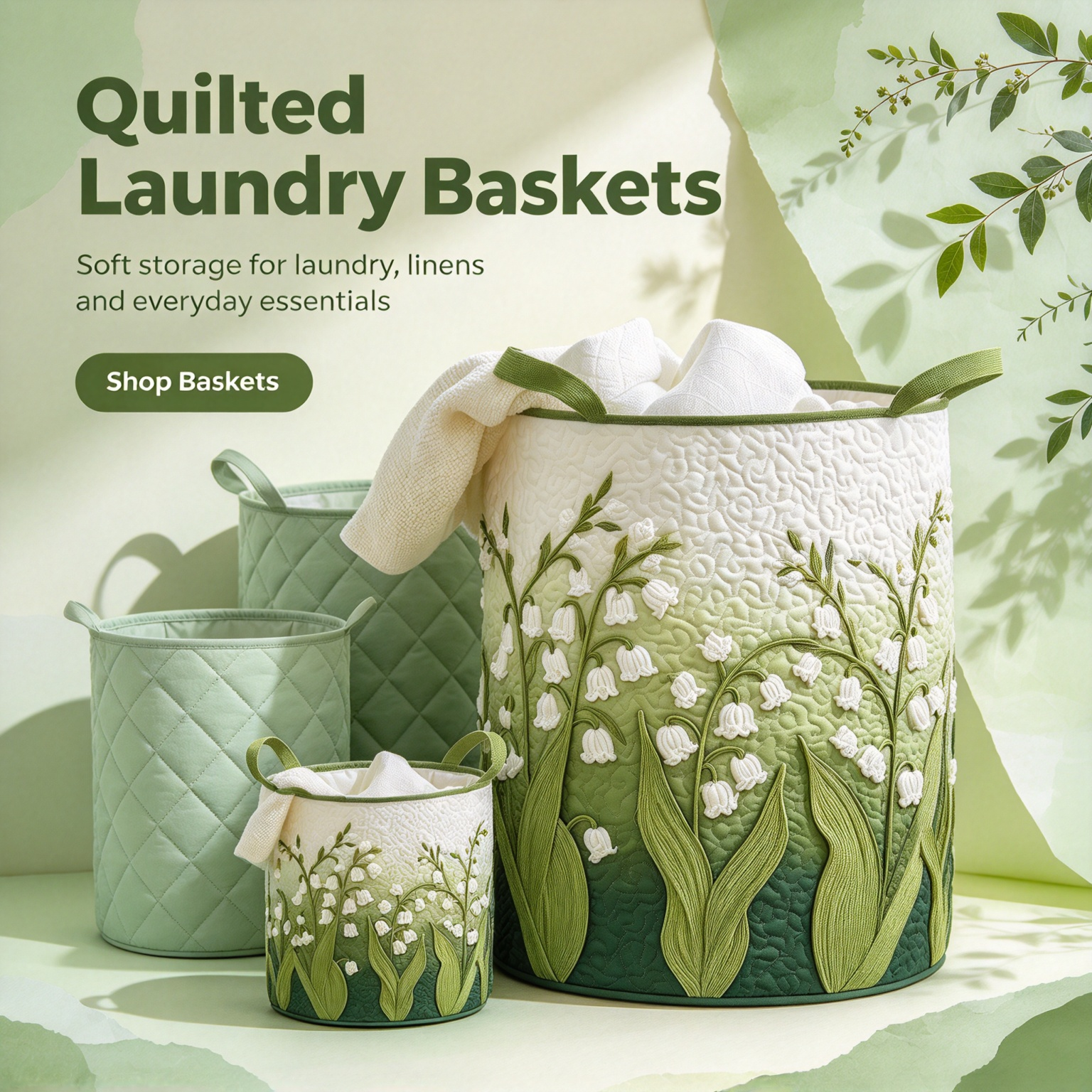 quilted laundry baskets
