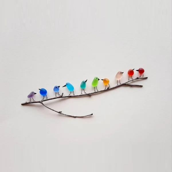 Sea Glass Rainbow Birds - A Symbol of Luck and Style