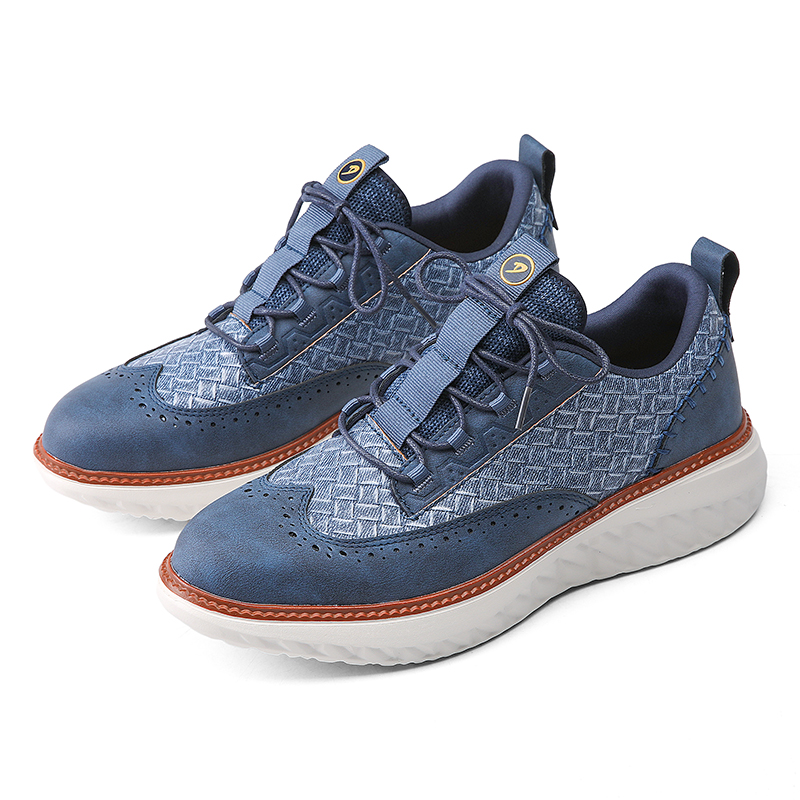 ⏰LAST DAY - 60% OFF🛒 Men’s Comfortable Lace-Up Brogue Sneakers – Ultra-Lightweight & Breathable Woven Upper, Arch Support, Wide-Toe Fit, Shock-Absorbing Sole for All-Day Comfort