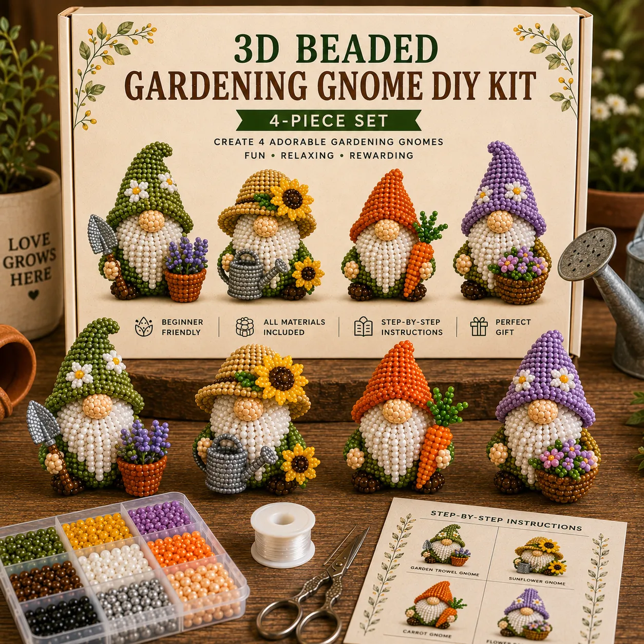 🧵✨ Tiny 3D Beaded Animal DIY Kit