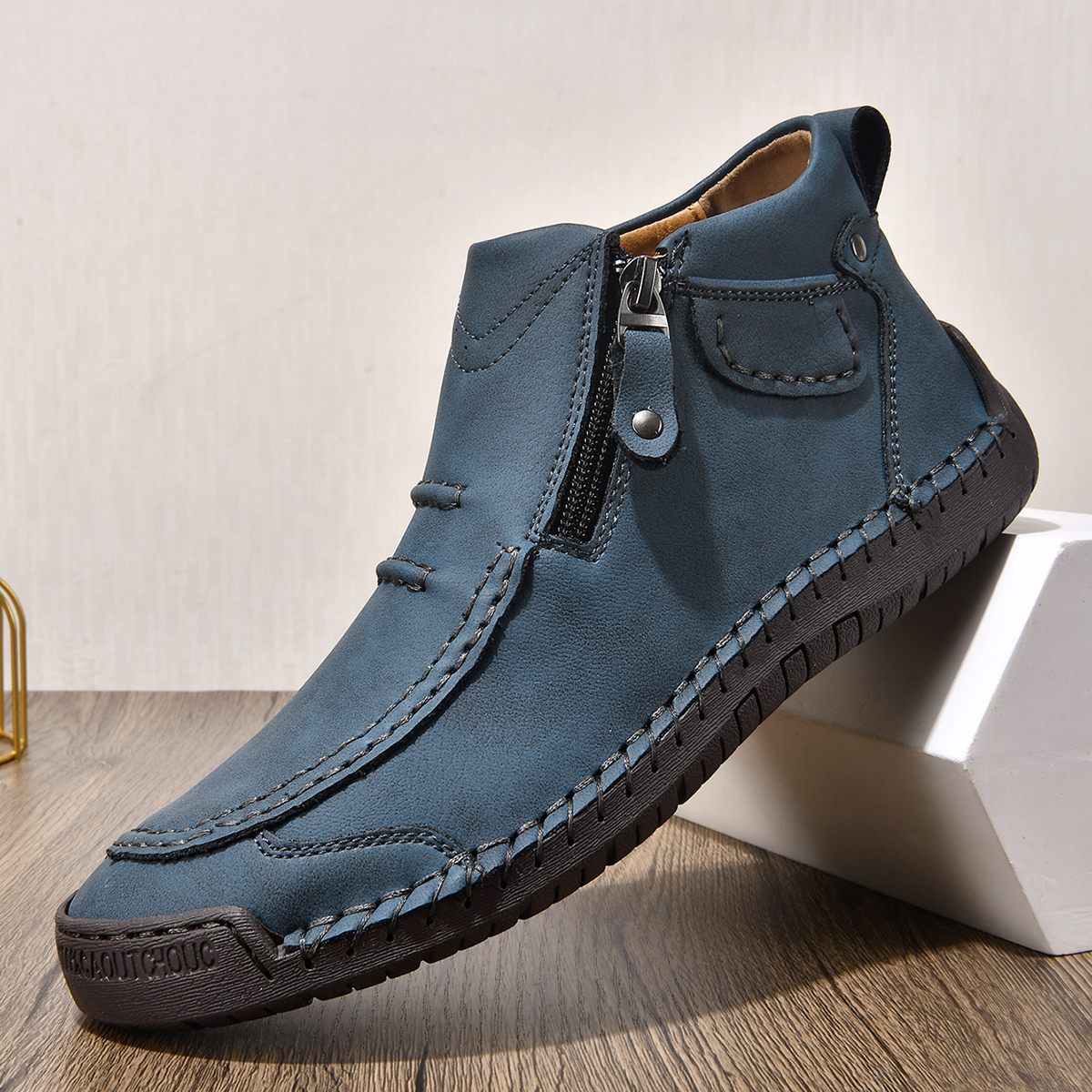 ⏰ Limited-Time 70% OFF – Men’s Handmade Leather Driving Boots | Wide Toe, Arch Support, Waterproof, Pressure Relief, Non-Slip Comfort for Everyday & Travel