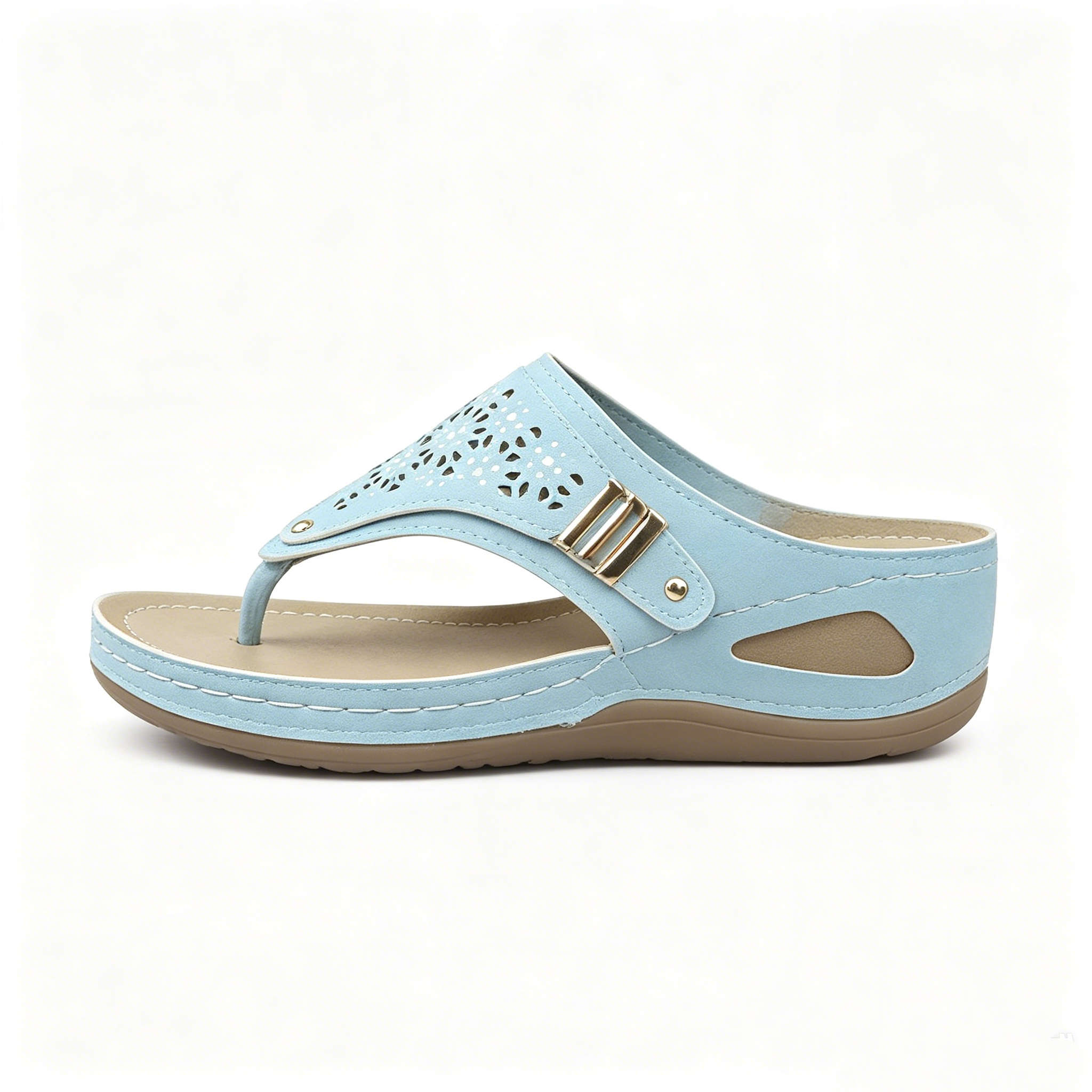 Damen-Sandalen mit Keilabsatz und Fußgewölbeunterstützung – Vintage-Modell, auch für breite Füße geeignet