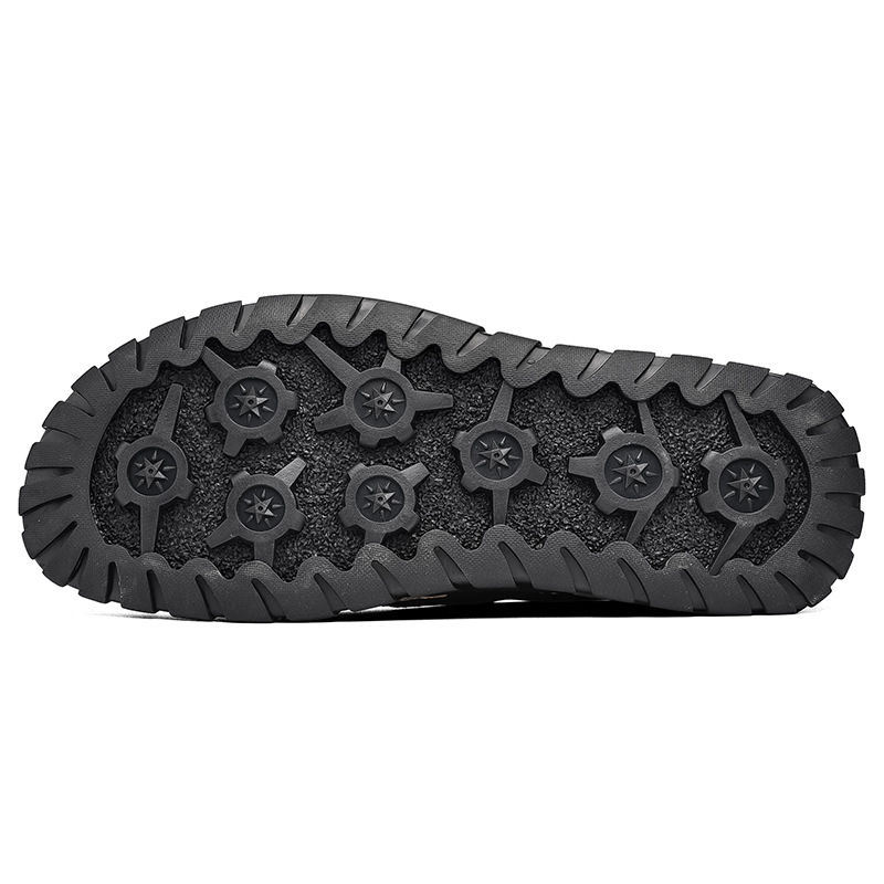 Men's Leather Stitched Walking Shoes - Vintage Lightweight Durable Shock Absorption Comfy Sneakers