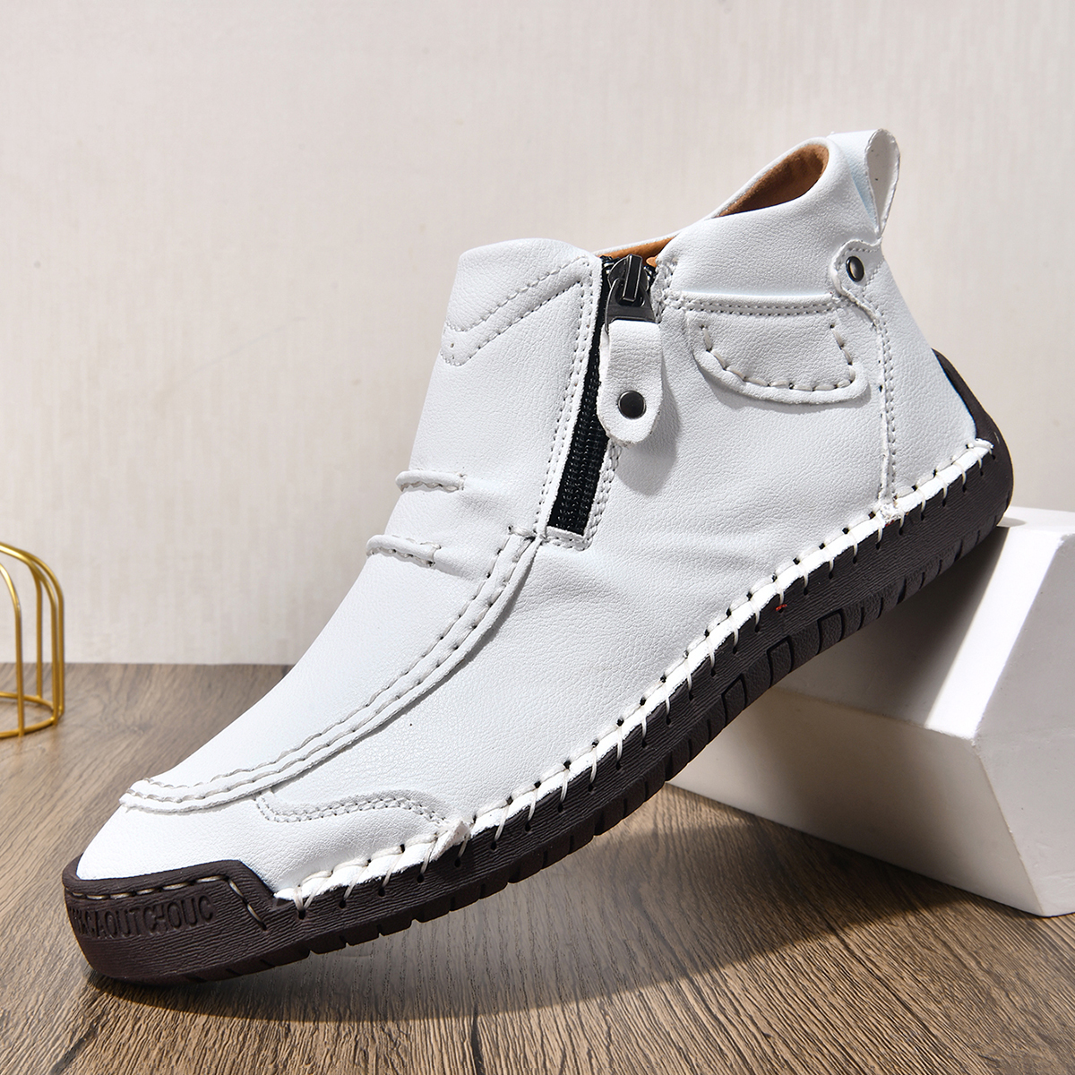 ⏰ Limited-Time 70% OFF – Men’s Handmade Leather Driving Boots | Wide Toe, Arch Support, Waterproof, Pressure Relief, Non-Slip Comfort for Everyday & Travel