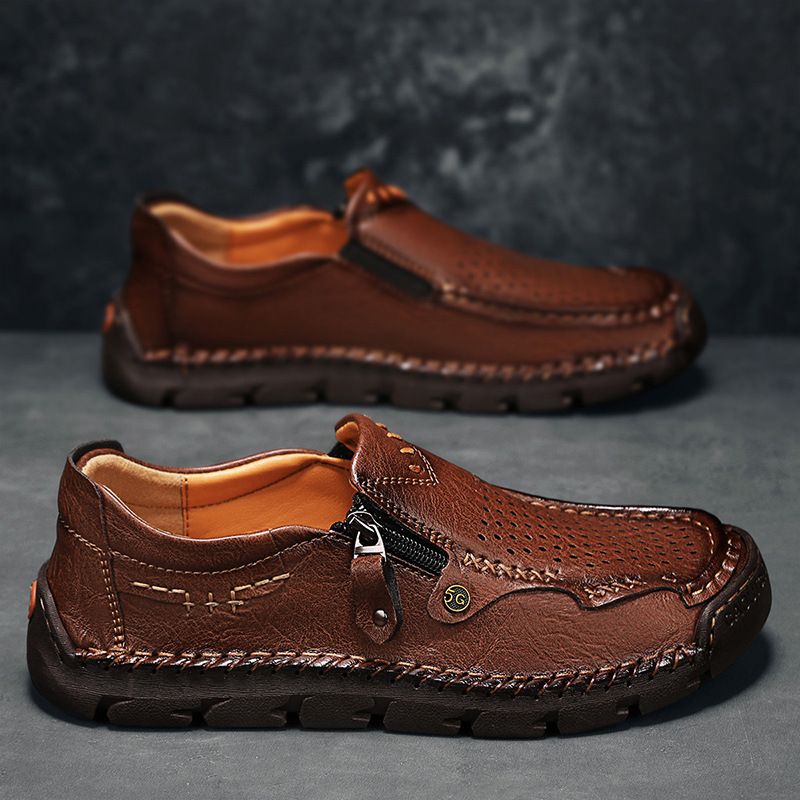 ⏰Promotion - 70% OFF🔥 Men Casual Leather Loafer Summer Flat Soft Light Shoes
