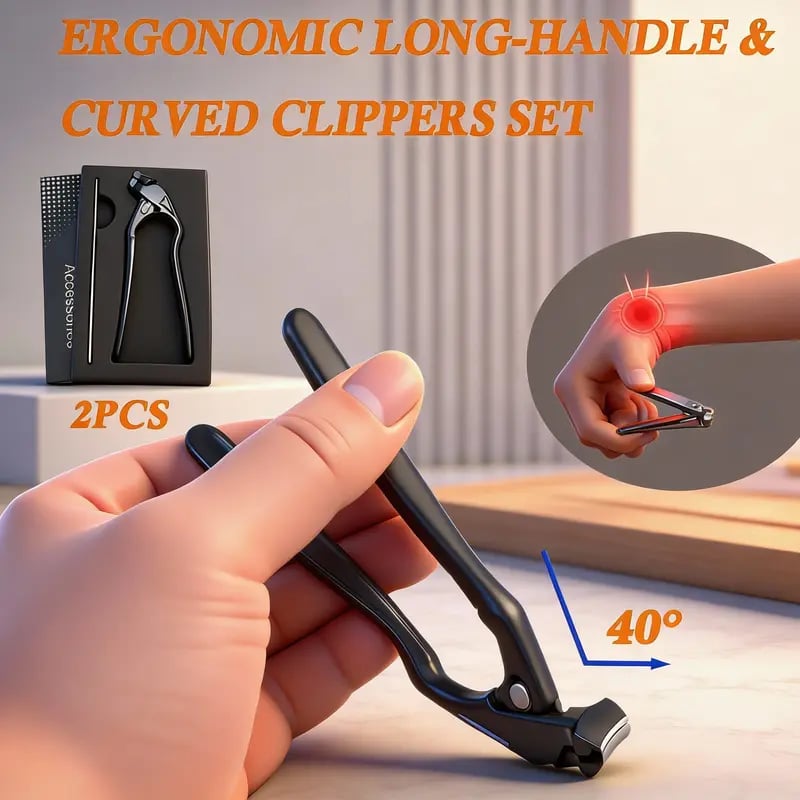 Gentle, Safer Nail Care for Seniors Long-Handle Nail Clipper for Toenails