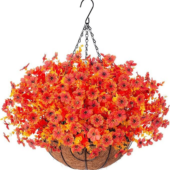 Last Day Promotion! 🔥 Simulated Hanging Flower Basket🌸 No Watering, No Wilting💧—Just a Picture Perfect Home Every Single Day.